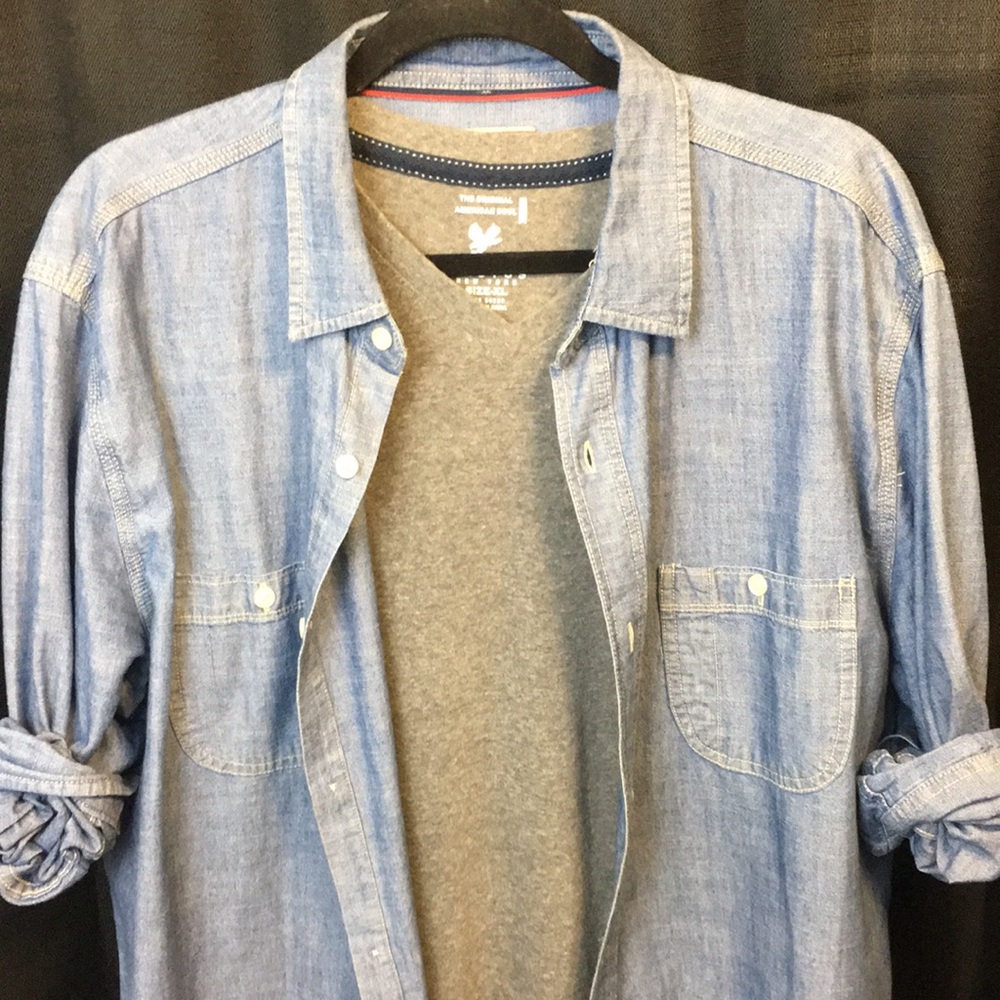 BUY 1 GET 2 FREE Gray V-neck Tee
